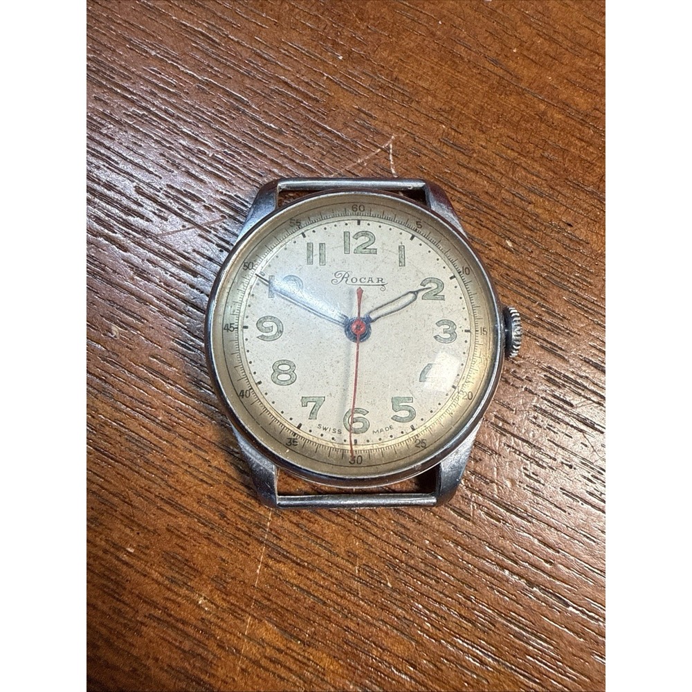 ROCAR Watch Men's Swiss Made For Parts or Repair, Diameter 33.6mm